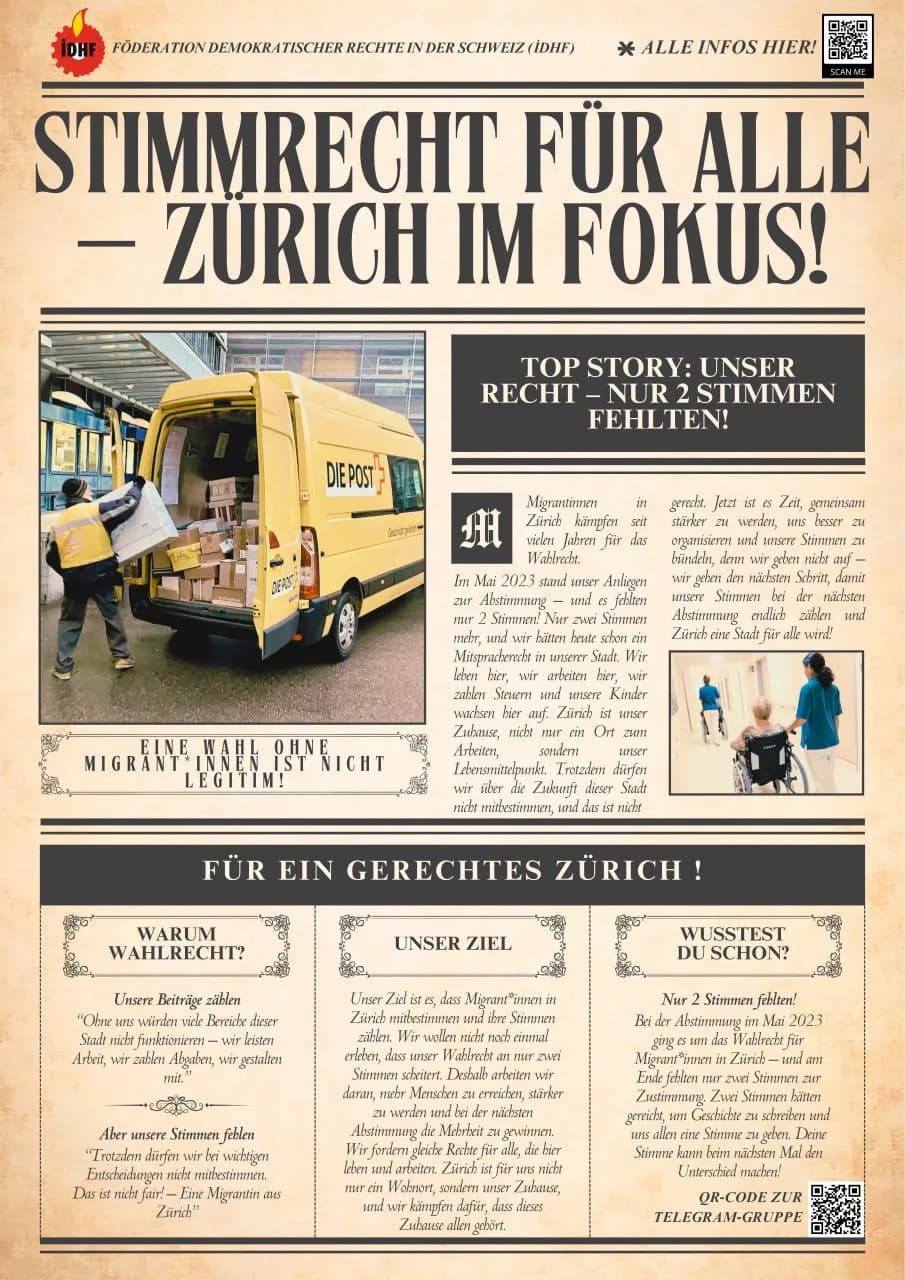 CountMeIn-Kampagnenplakat im Zeitungsstil